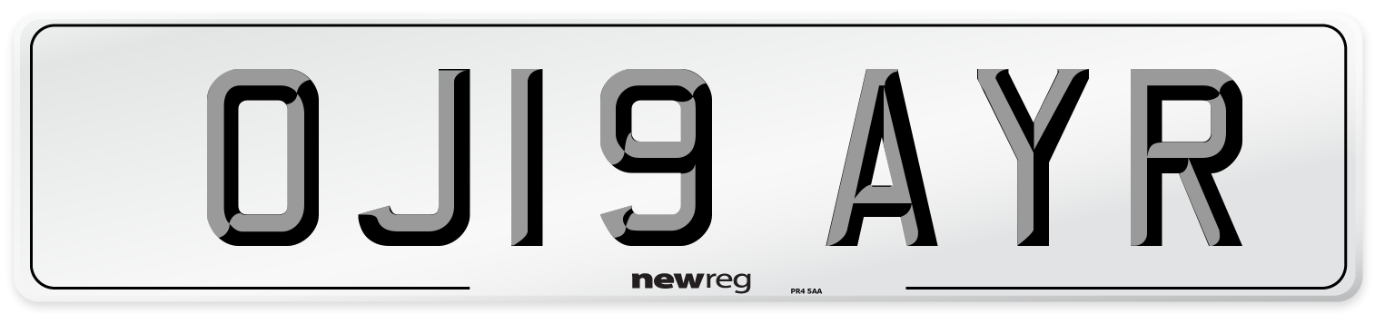 OJ19 AYR Number Plate from New Reg